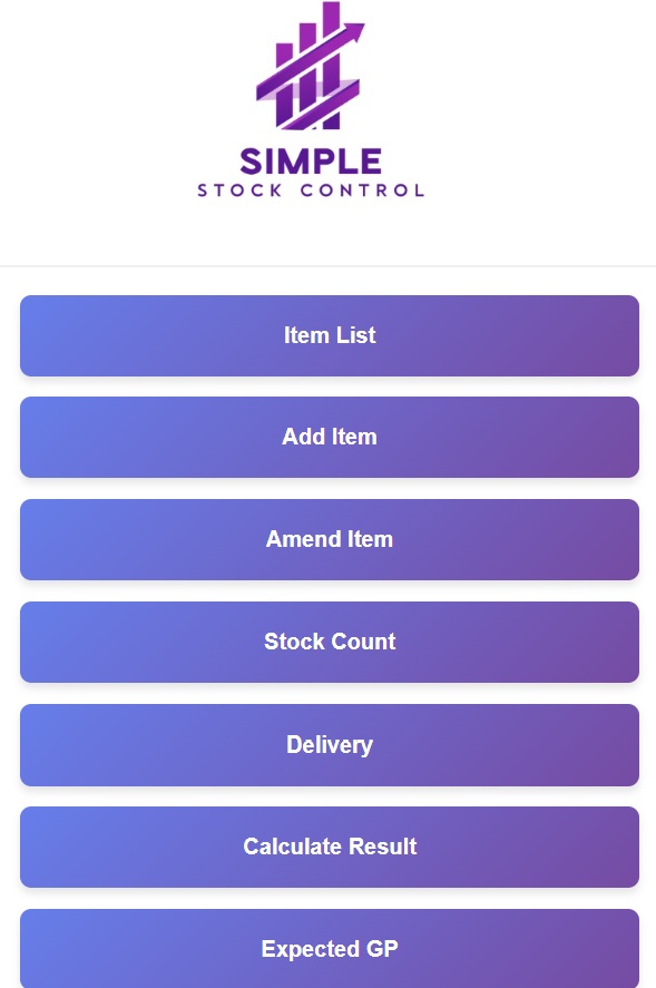 Mobile view of Simple Stock Control